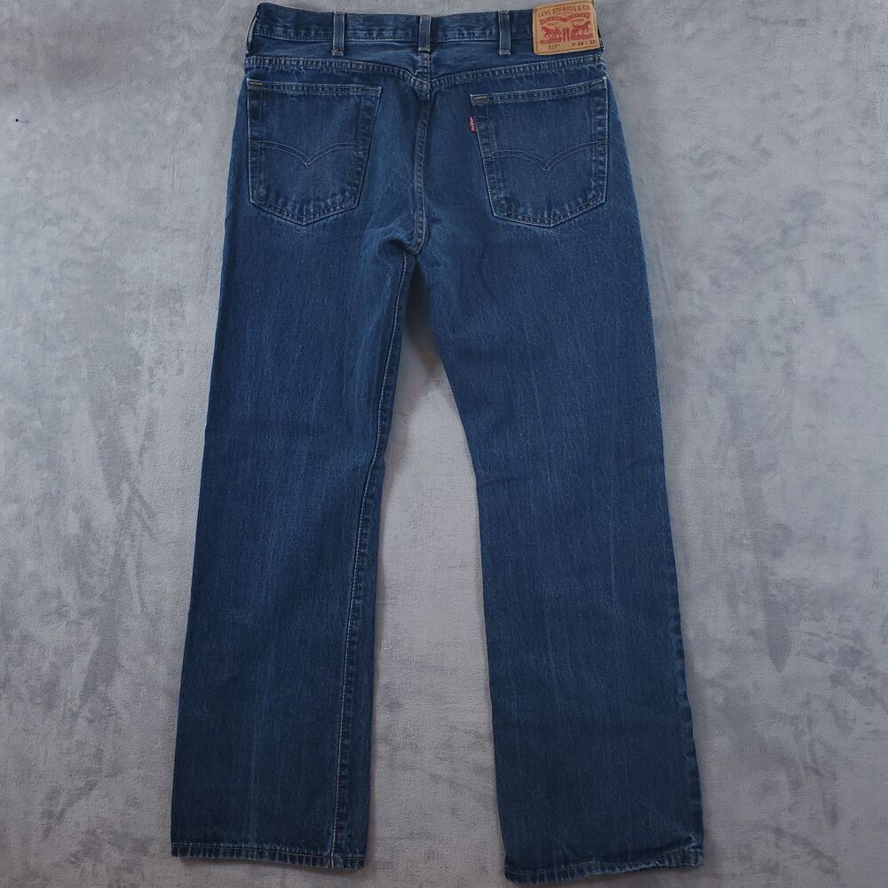 Levi's 517 Jeans Men's 34x32 Blue Bootcut Medium Wash Western 100% Cotton Denim